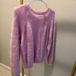zsupply pink pullover sweater fuzzy size xsmall